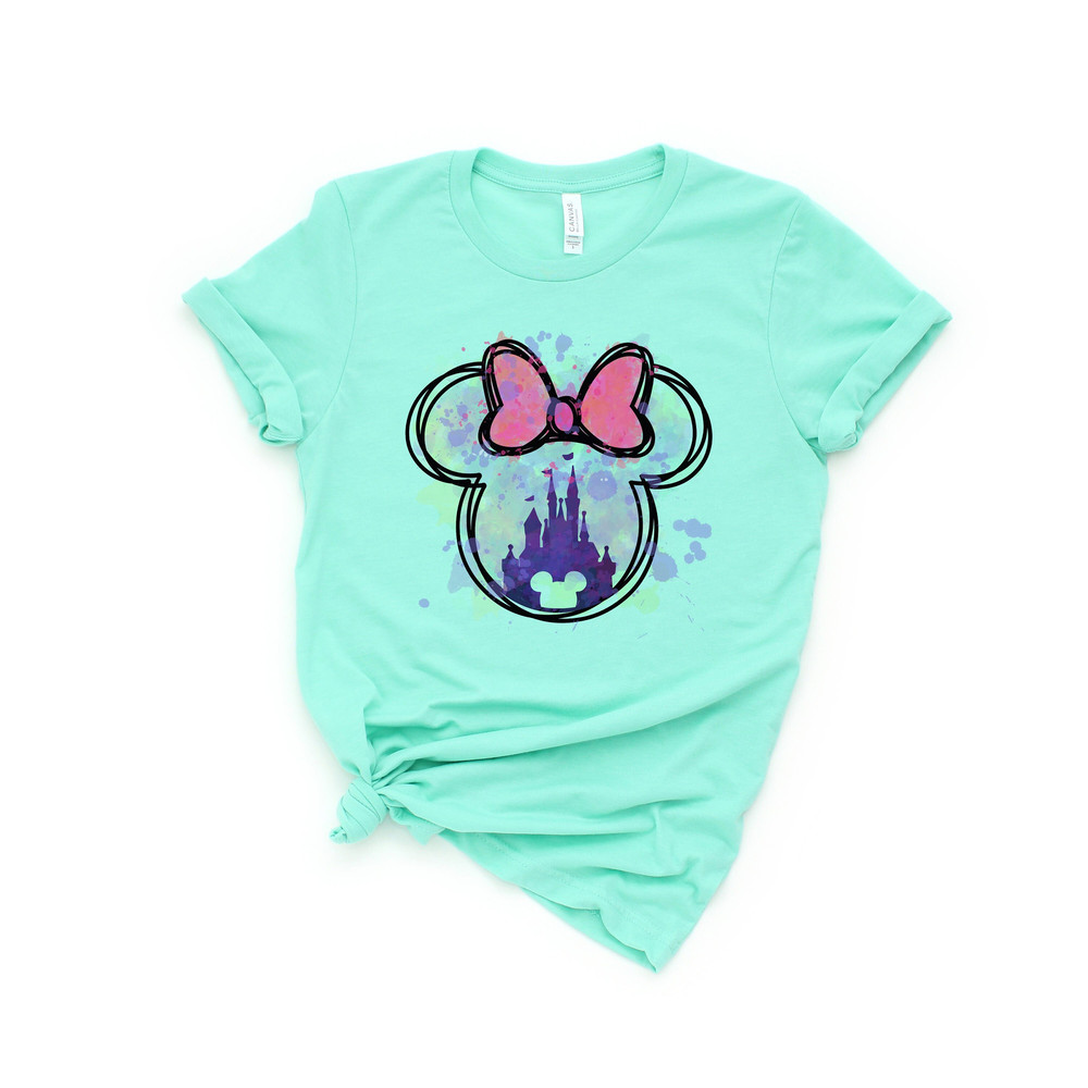 Disney minnie Castle Shirt, Disney Vacation Shirt, Disneyland shirt, Family Vacation Shirt, Disney Watercolor Castle, Disney Woman Shirt - 4.jpg