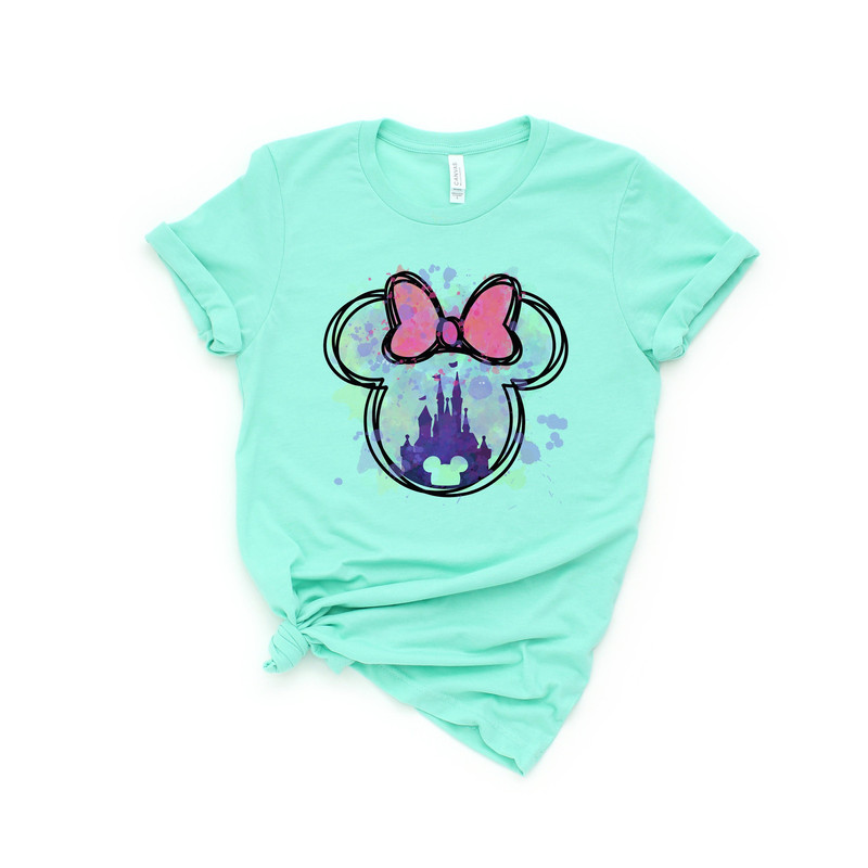 Disney minnie Castle Shirt, Disney Vacation Shirt, Disneyland shirt, Family Vacation Shirt, Disney Watercolor Castle, Disney Woman Shirt - 4.jpg