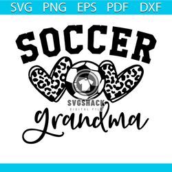 soccer grandma svg, sport svg, leopard heart svg