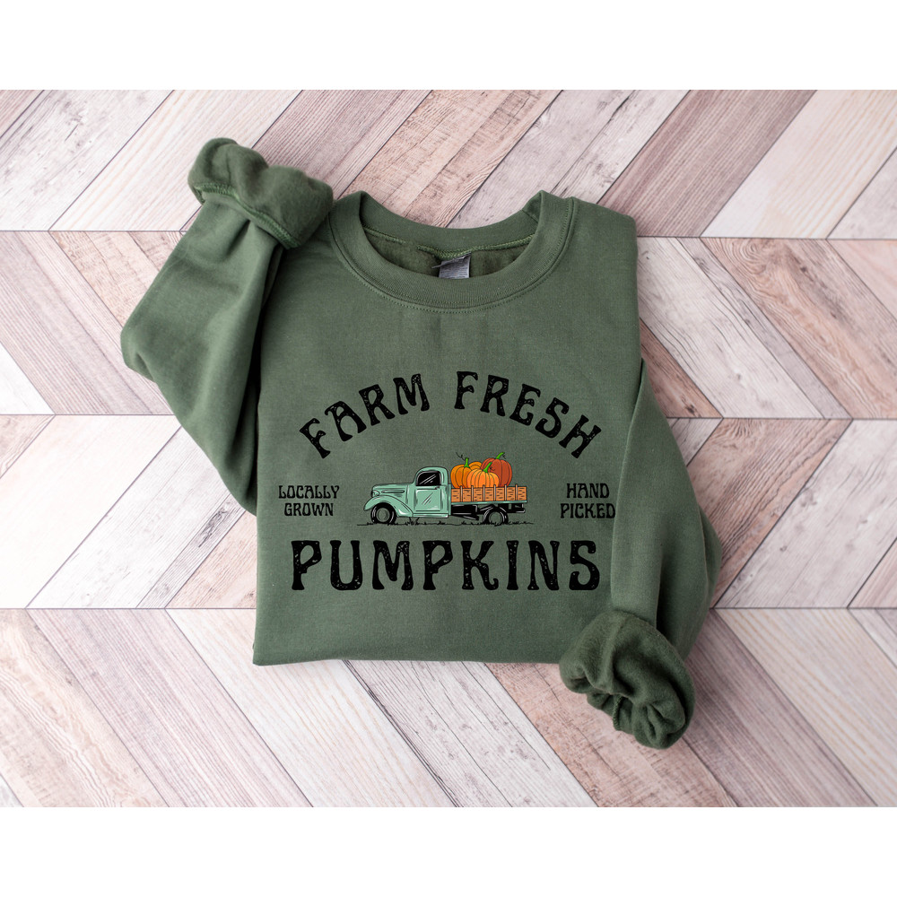 Farm Fresh Pumpkins Fall Women sweatshirt, Thanksgiving sweater, Fall Pumpkin, Fall Tee, Pumpkin Patch, Autumn Tee, Halloween Women sweater - 1.jpg