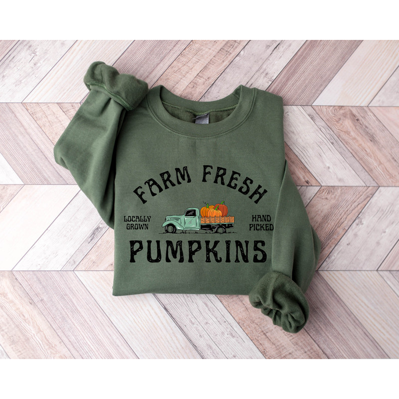 Farm Fresh Pumpkins Fall Women sweatshirt, Thanksgiving sweater, Fall Pumpkin, Fall Tee, Pumpkin Patch, Autumn Tee, Halloween Women sweater - 1.jpg