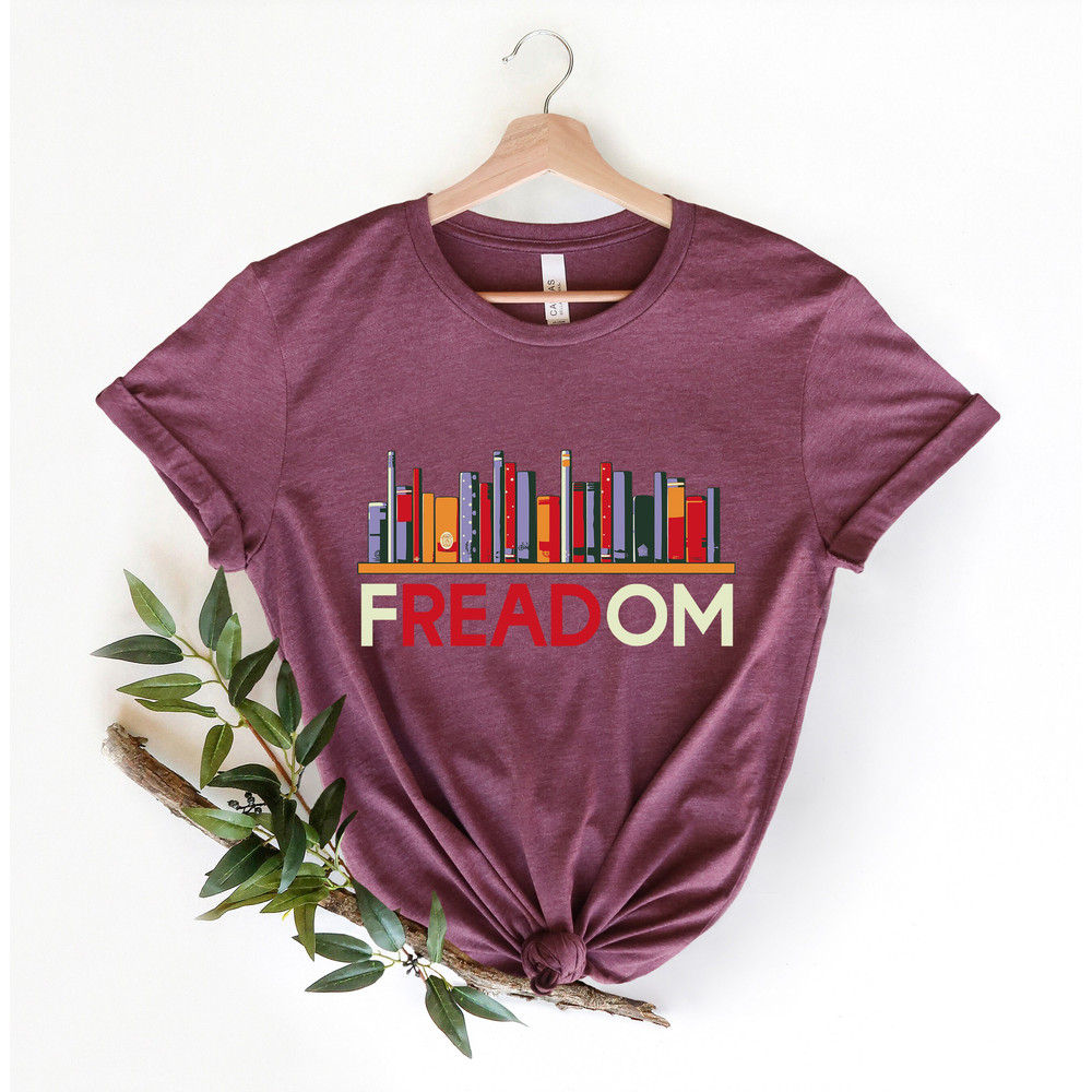 fREADom Anti Ban Books Freedom To Read Shirt, Ban Guns Not Books, Read Banned Books, Teacher Librarian Gift T-shirt, Social Justice Bookish - 2.jpg