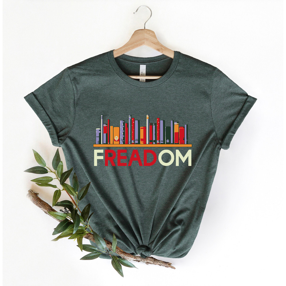fREADom Anti Ban Books Freedom To Read Shirt, Ban Guns Not Books, Read Banned Books, Teacher Librarian Gift T-shirt, Social Justice Bookish - 3.jpg