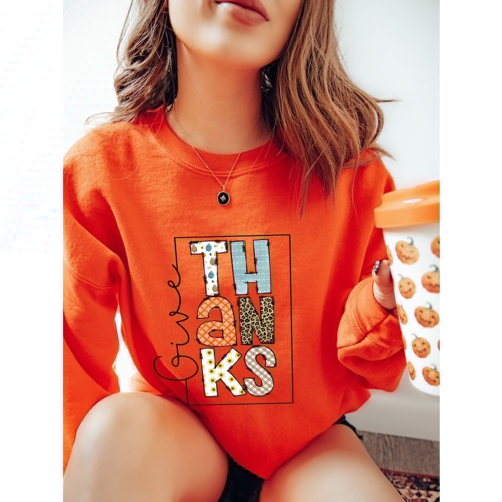 Give Thanks Sweatshirt, Thanks giving Tee, Thanks Giving, Thanks Giving Sweatshirt, Fall Hoodie, Thanksgiving Gift, Gift for Thanksgiving - 2.jpg