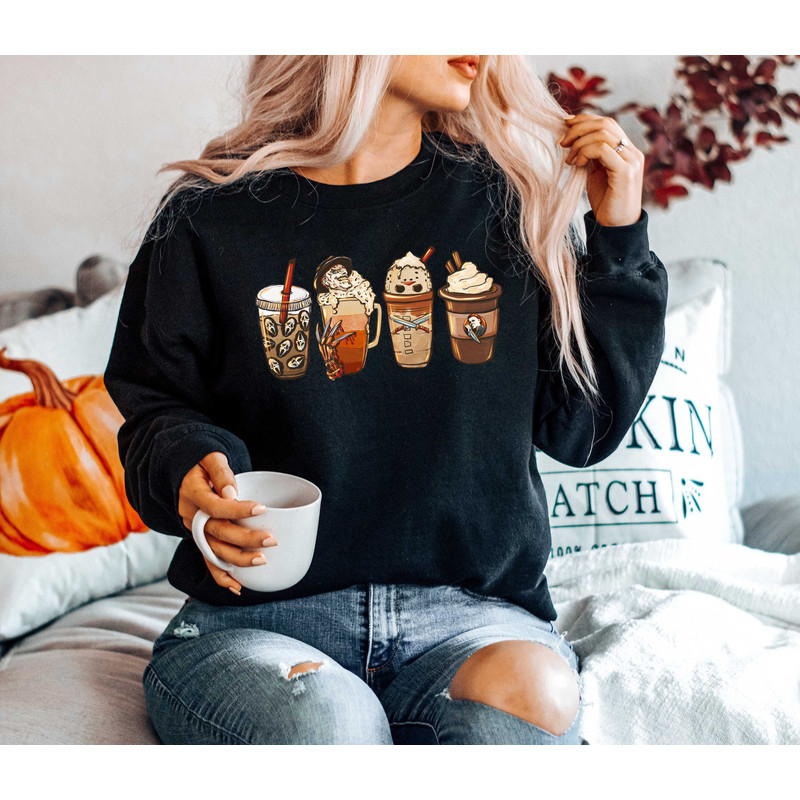 Halloween Horror Coffee Sweatshirt, Horror Movie Coffee Halloween Hoodie, Halloween Sweatshirt, Spooky Season Sweater,Happy Halloween Hoodie - 1.jpg