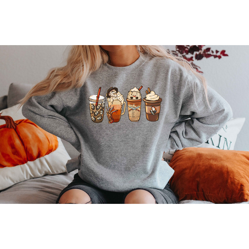 Halloween Horror Coffee Sweatshirt, Horror Movie Coffee Halloween Hoodie, Halloween Sweatshirt, Spooky Season Sweater,Happy Halloween Hoodie - 2.jpg