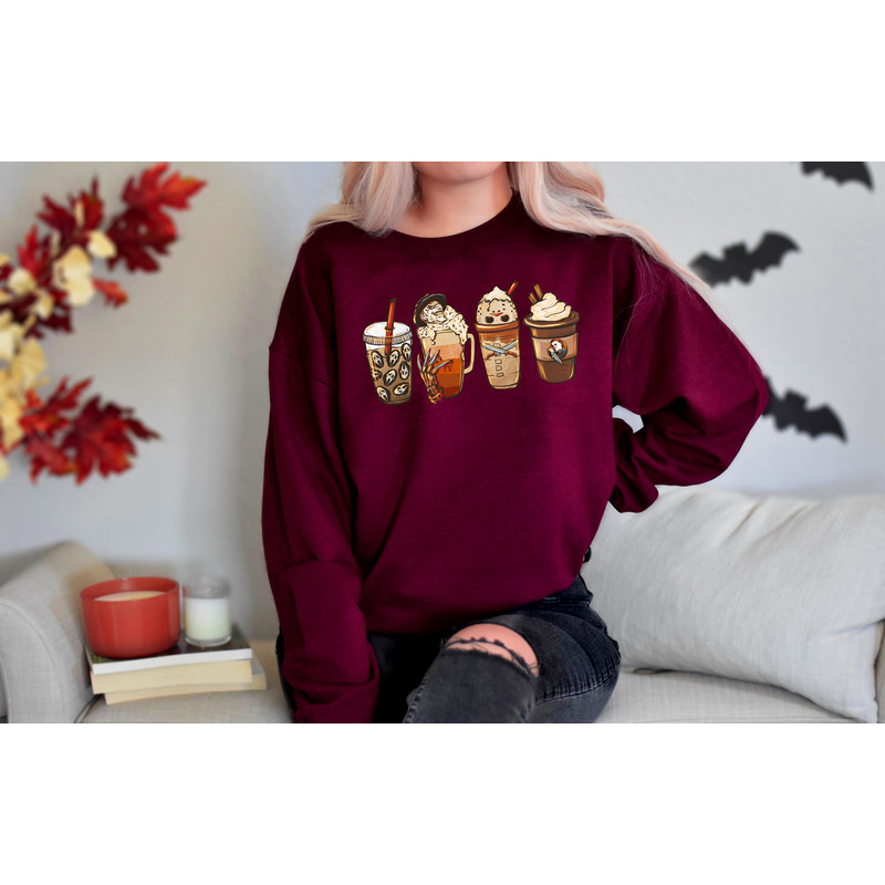 Halloween Horror Coffee Sweatshirt, Horror Movie Coffee Halloween Hoodie, Halloween Sweatshirt, Spooky Season Sweater,Happy Halloween Hoodie - 4.jpg