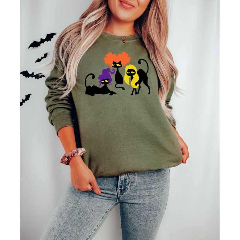 Halloween Sweatshirt,Cat Sweatshirt,Ghost Shirt,Halloween Sweater,Cool Halloween Cat Shirt,Cat Lover Tshirt,Black Cat Shirt,2023 Spooky Seas - 3.jpg