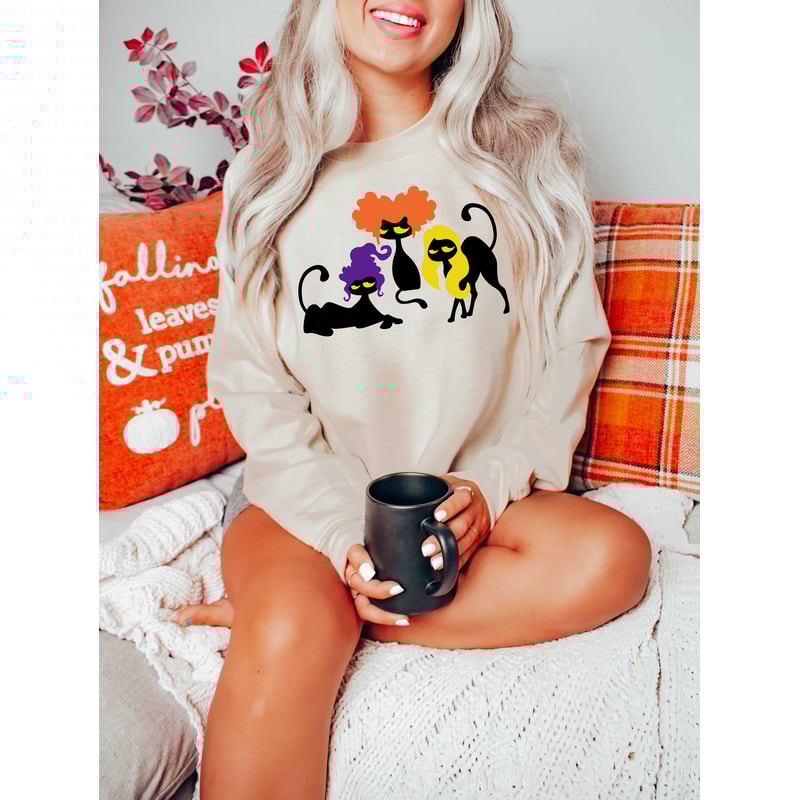 Halloween Sweatshirt,Cat Sweatshirt,Ghost Shirt,Halloween Sweater,Cool Halloween Cat Shirt,Cat Lover Tshirt,Black Cat Shirt,2023 Spooky Seas - 5.jpg