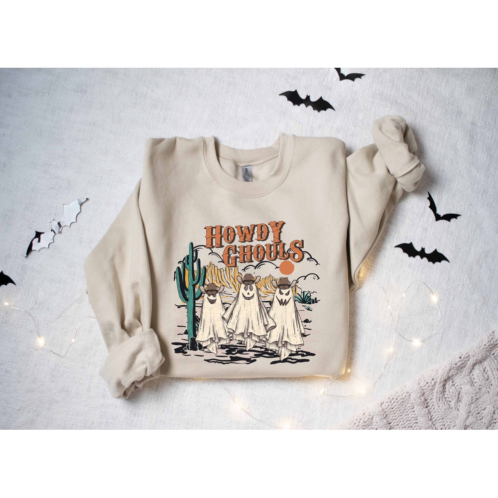 Halloween, Howdy Ghouls Shirt, Western Halloween Shirt, Cowboy Ghost Western Halloween Sweatshirt, Fall Ghosts Shirt, Spooky, Howdy Shirt - 1.jpg