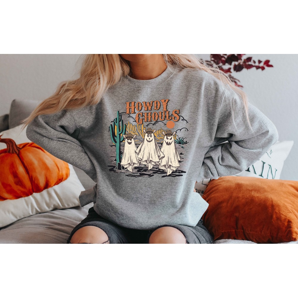 Halloween, Howdy Ghouls Shirt, Western Halloween Shirt, Cowboy Ghost Western Halloween Sweatshirt, Fall Ghosts Shirt, Spooky, Howdy Shirt - 3.jpg