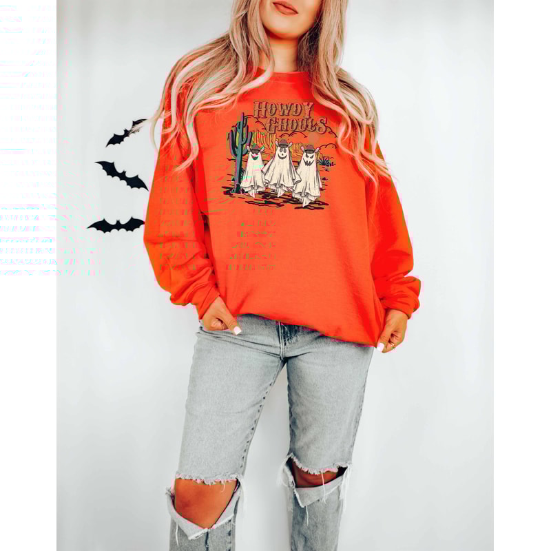 Halloween, Howdy Ghouls Shirt, Western Halloween Shirt, Cowboy Ghost Western Halloween Sweatshirt, Fall Ghosts Shirt, Spooky, Howdy Shirt - 4.jpg