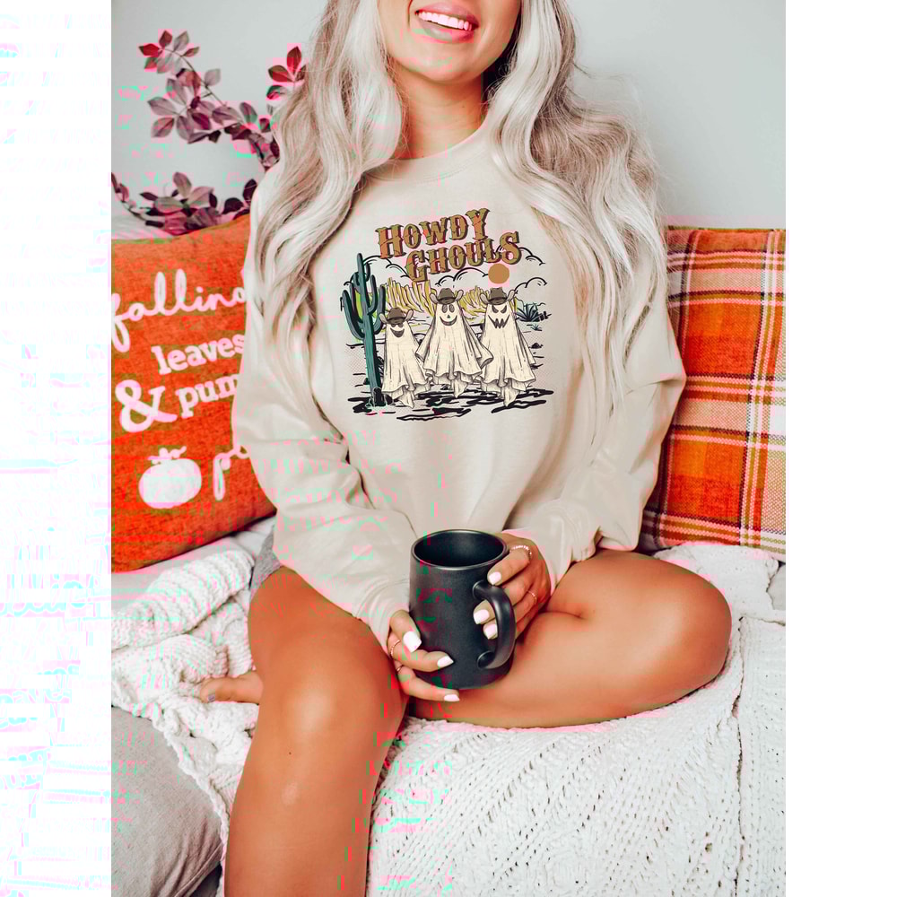 Halloween, Howdy Ghouls Shirt, Western Halloween Shirt, Cowboy Ghost Western Halloween Sweatshirt, Fall Ghosts Shirt, Spooky, Howdy Shirt - 5.jpg