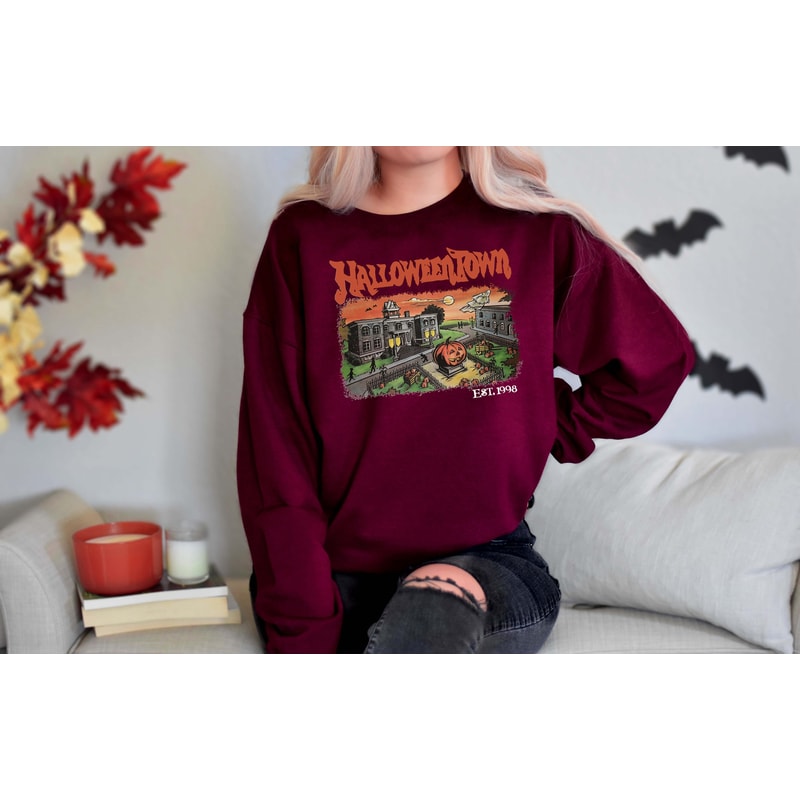 Halloweentown Est 1998 Sweatshirt, Halloweentown University, Retro Halloweentown Sweatshirt, Fall Sweatshirt, Vintage Halloween Sweatshirt - 2.jpg
