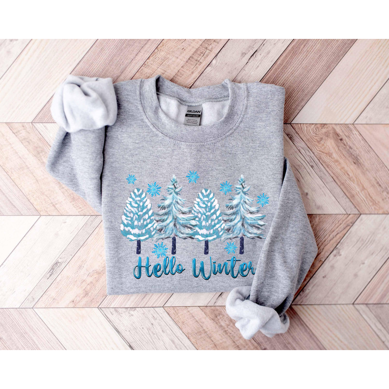 Hello Winter Shirt, Winter Shirt, Cute Winter Tee, Womens Winter Shirt, Winter Sweatshirt, Christmas Shirt, Gift for Christmas, Hello Winter - 4.jpg