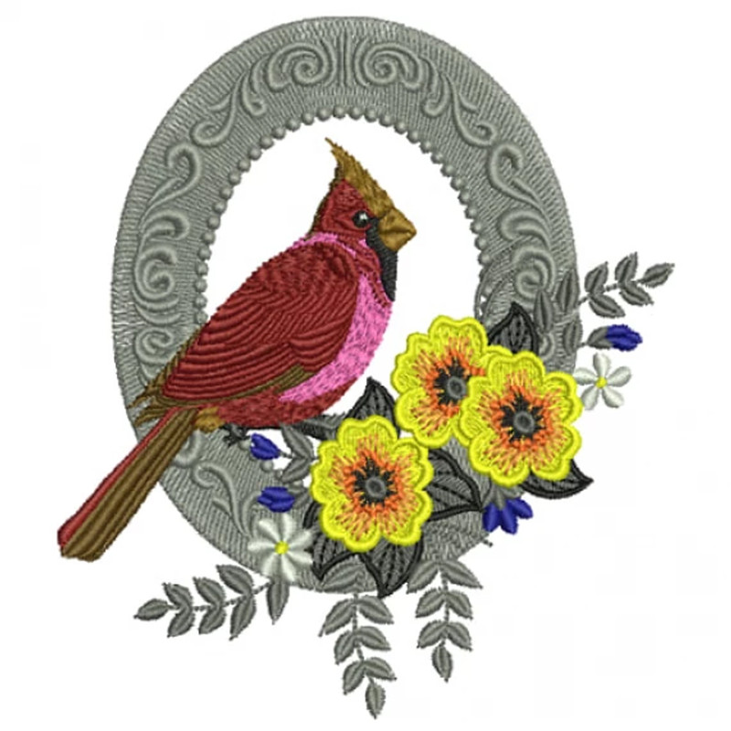 Royal bird embroidery design
