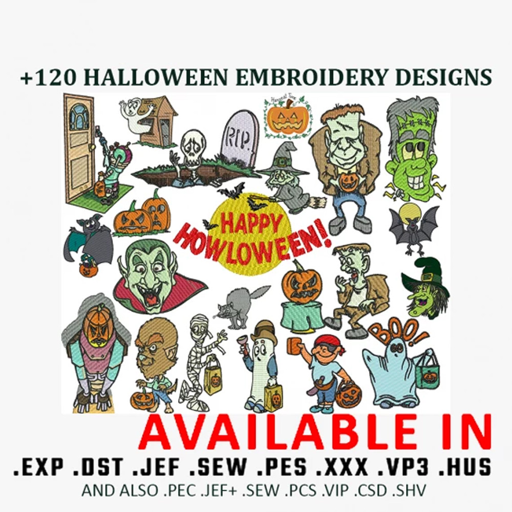 120 Halloween part 1 Embroidery Design