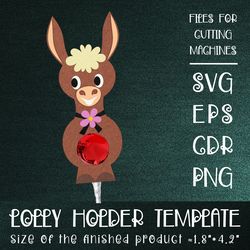 Donkey Lollipop Holder | Paper Craft Template SVG