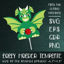 Dragon Lollipop Holder | Paper Craft Template SVG