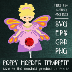 Fairy Lollipop Holder | Paper Craft Template SVG