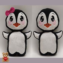 Personalised embroidery Plush Soft Toy Christmas Penguin ,Super cute personalised soft plush toy