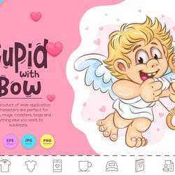 cartoon cupid with bow. clipart