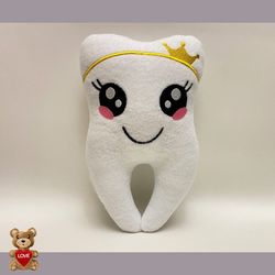 Personalised embroidery Plush Soft Toy Tooth