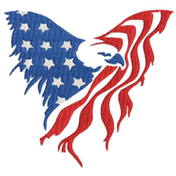Embroidery pattern American Eagle Flag Stylized, step-by-step instruction, embroidery hoop pdf