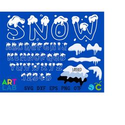 Christmas Snow Font SVG, Snow svg Cricut, Christmas Font SVG Cricut, Snow Christmas svg letters, Christmas Font Otf, Sno