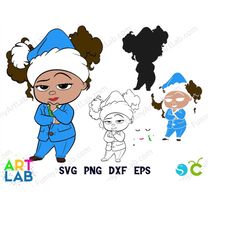 Funny Art Afro Baby Boss Girl Santa Svg Christmas Svg Afro Boss Baby Svg Girl Cricut Boss Girl Svg Baby shirt DIY svg Ch