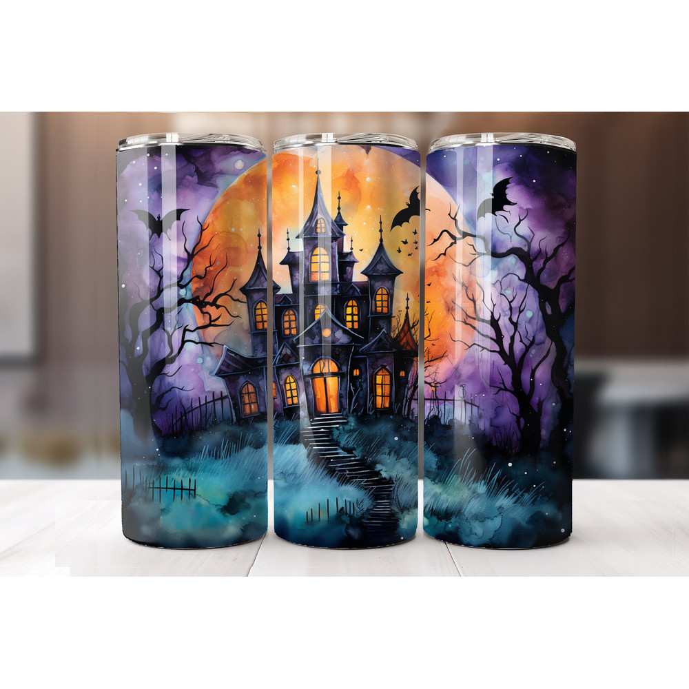Alcohol Ink Halloween 20 Oz Tumbler Wrap, Halloween Tumbler Wrap, Halloween, Vibrant Wrap, Straight Template, Tapered, Sublimation Graphics - 1.jpg