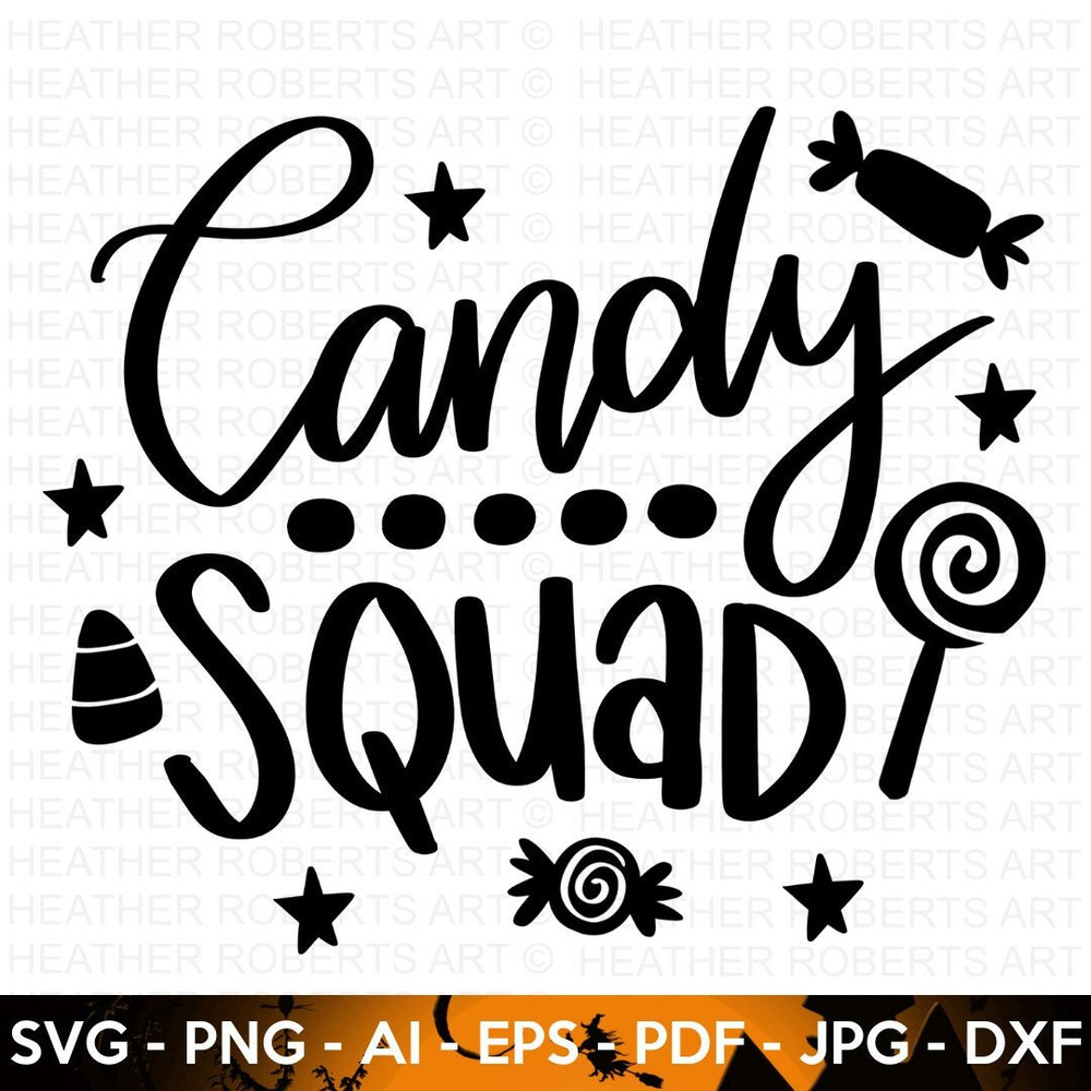 Candy Squad SVG, Halloween SVG, Halloween Shirt svg, Ghost, Witch Shirt SVG, Halloween Costume Svg, Hand lettered quotes, Cricut Cut Files - 1.jpg