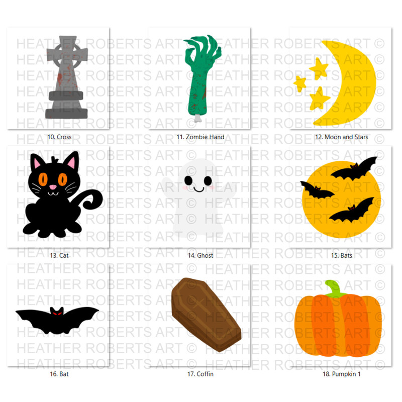 Halloween Clipart Set, Halloween PNG, Cute Halloween Clipart Set, Witch PNG, Vampire PNG, Halloween Decorations, Stickers, Sublimation Files - 5.jpg