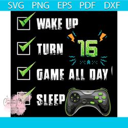 16 years old gamer 16th birthday perfect for boys svg