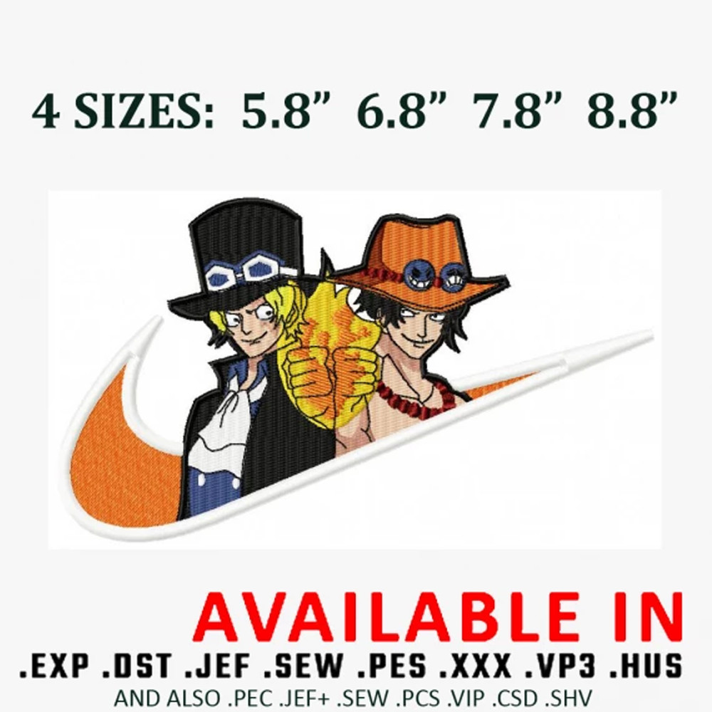 Ace and Sabo X Nike Embroidery design