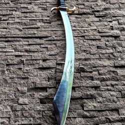 beautiful custom handmade d2 steel scimitar sword