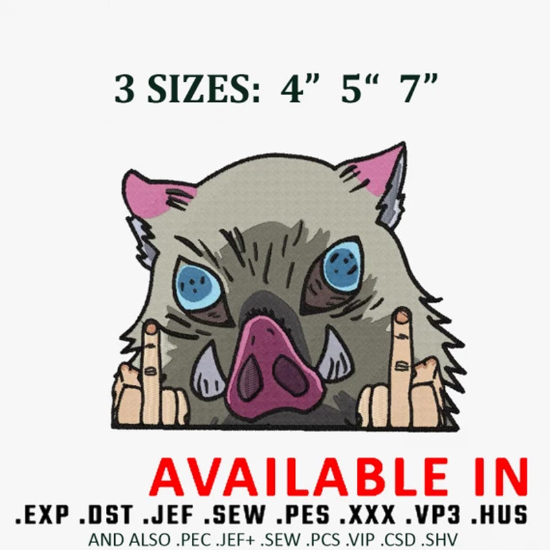 Inosuke Finger Funny Embroidery design
