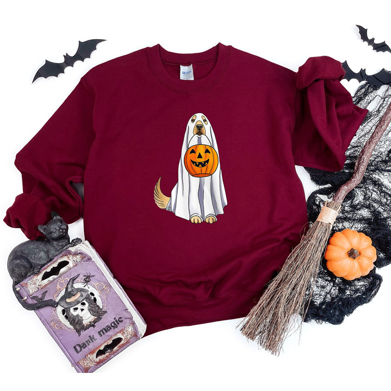 Ghost Dog Shirt, Cute Dog Halloween Shirt, Trick Or Treat Shirt, Halloween Shirt, Spooky Shirt, Happy Halloween Shirt, Halloween Sweatshirt - 1.jpg
