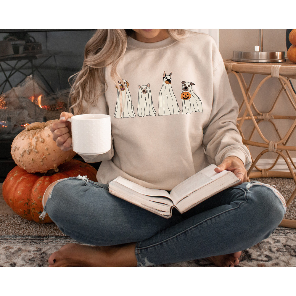 Ghost Dogs Shirt, Dogs Halloween Shirt, Trick Or Treat Shirt, Halloween Shirt, Spooky Shirt, Happy Halloween Shirt, Halloween Sweatshirt - 3.jpg
