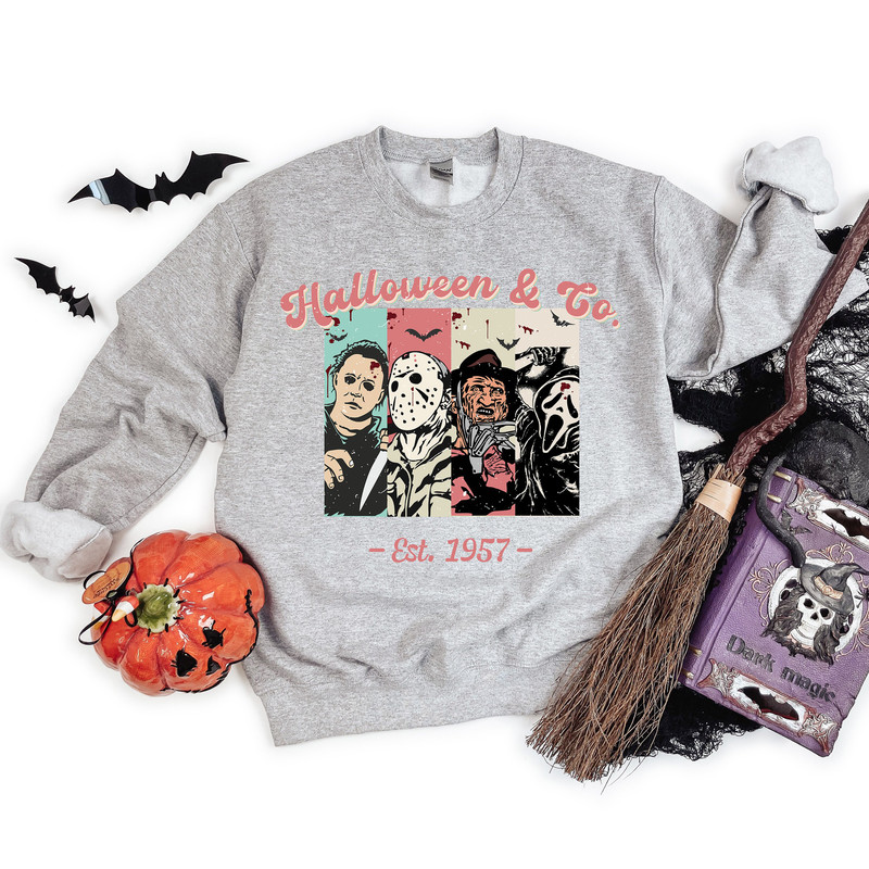 Halloween And Co Sweatshirt, Horror Movie Characters Sweatshirt, Halloween Shirt, Horror Movie Sweatshirt, Halloween T-shirt, - 3.jpg