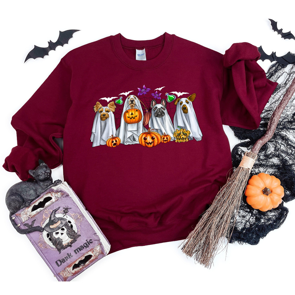 Halloween Dogs Shirt, Cute Ghost Dog Shirt, Trick Or Treat Shirt, Halloween Shirt, Spooky Shirt, Happy Halloween Shirt, Halloween Sweatshirt - 2.jpg
