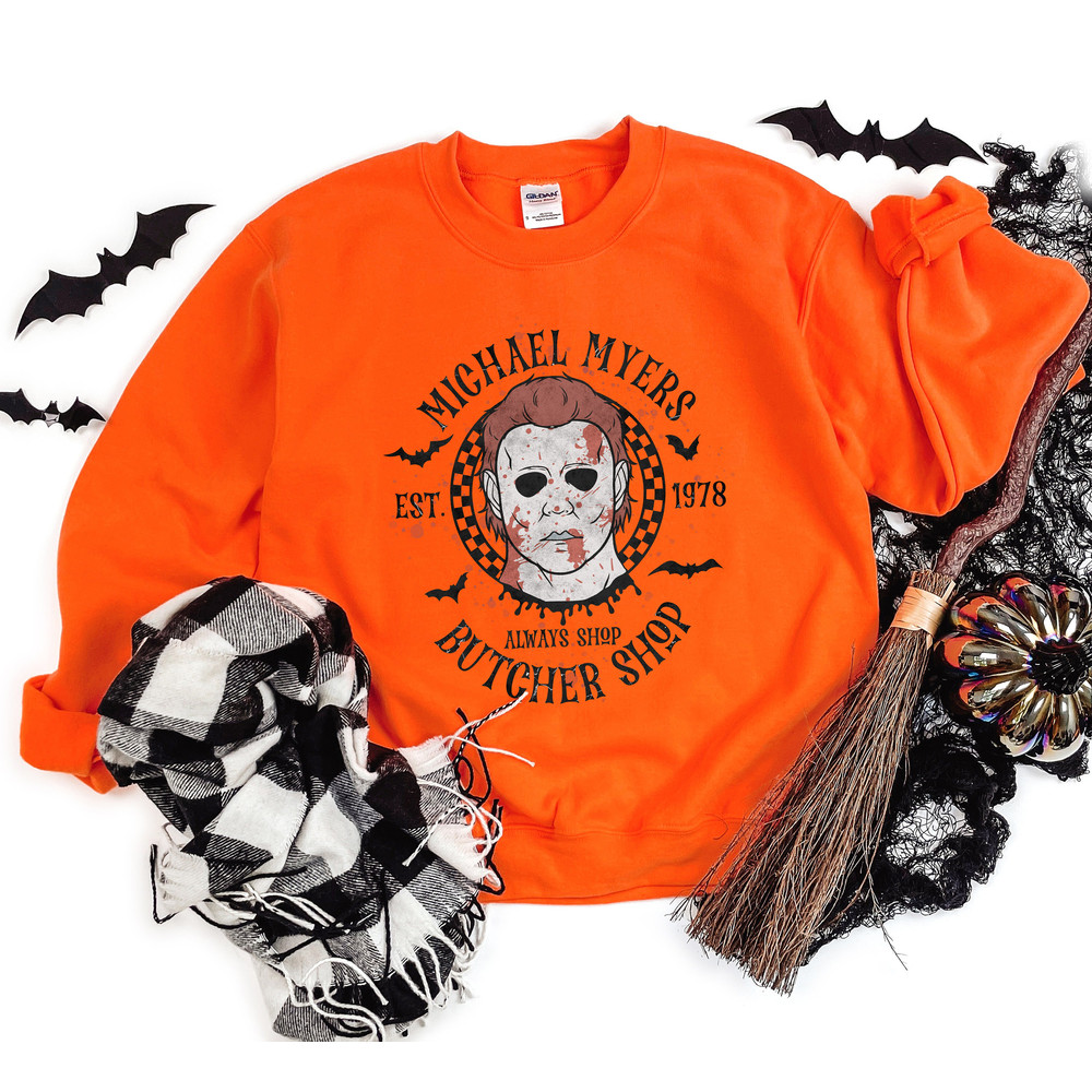 Halloween Sweatshirt, Michael Myers Sweatshirt, Butcher Shirt, Horror Movie Characters Sweatshirt, Sweatshirt, Halloween T-shirt, Halloween - 5.jpg