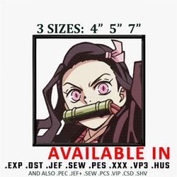 nezuko kamado embroidery design, kimetsu no yaiba embroidery, embroidered shirt, anime design, instant download