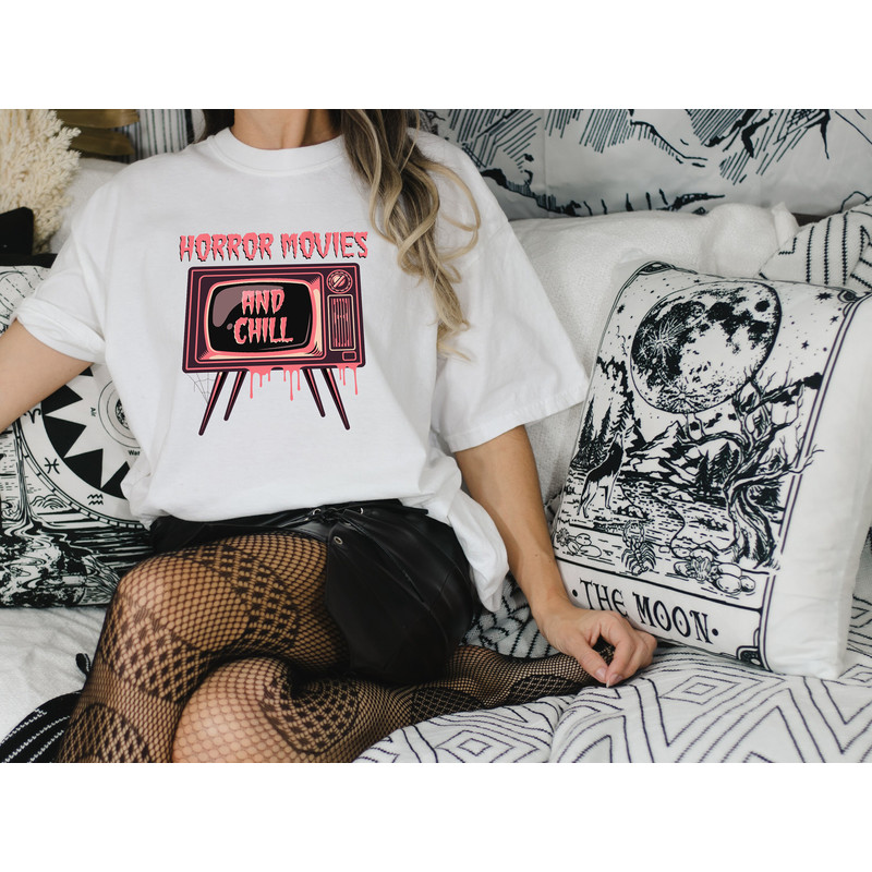 Horror Movies And Chill Sweatshirt, Horror Movie Sweatshirt, Halloween Shirt, Spooky Sweatshirt, Happy Halloween,Halloween Sweatshirt - 2.jpg