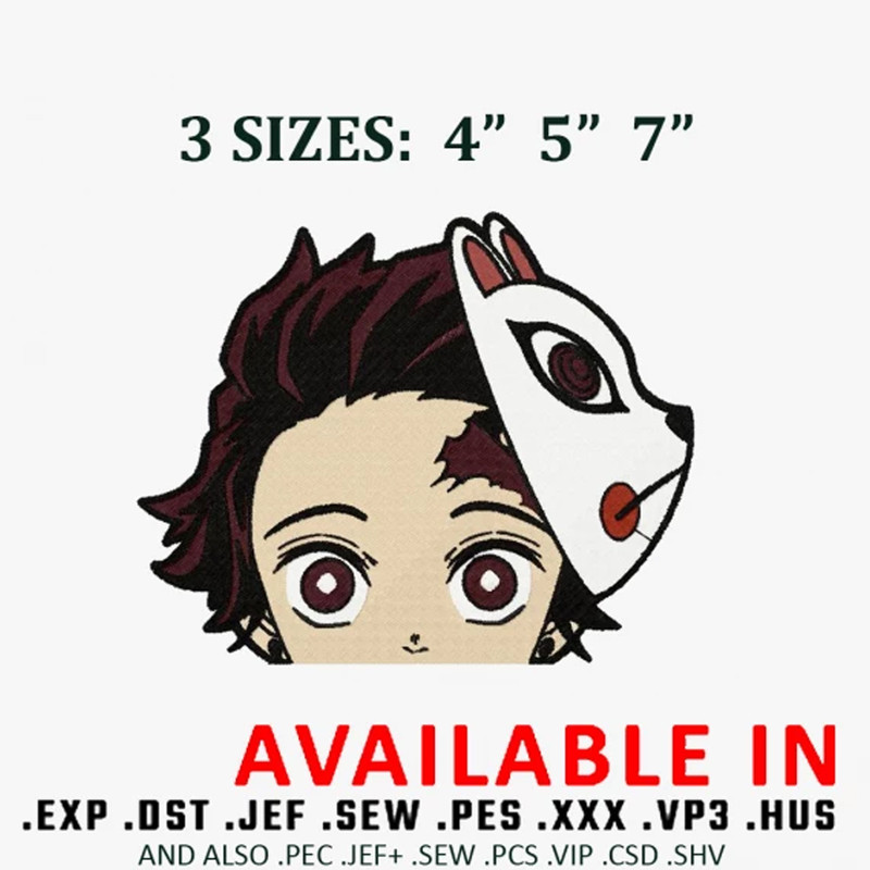 Tanjiro Mask Embroidery design