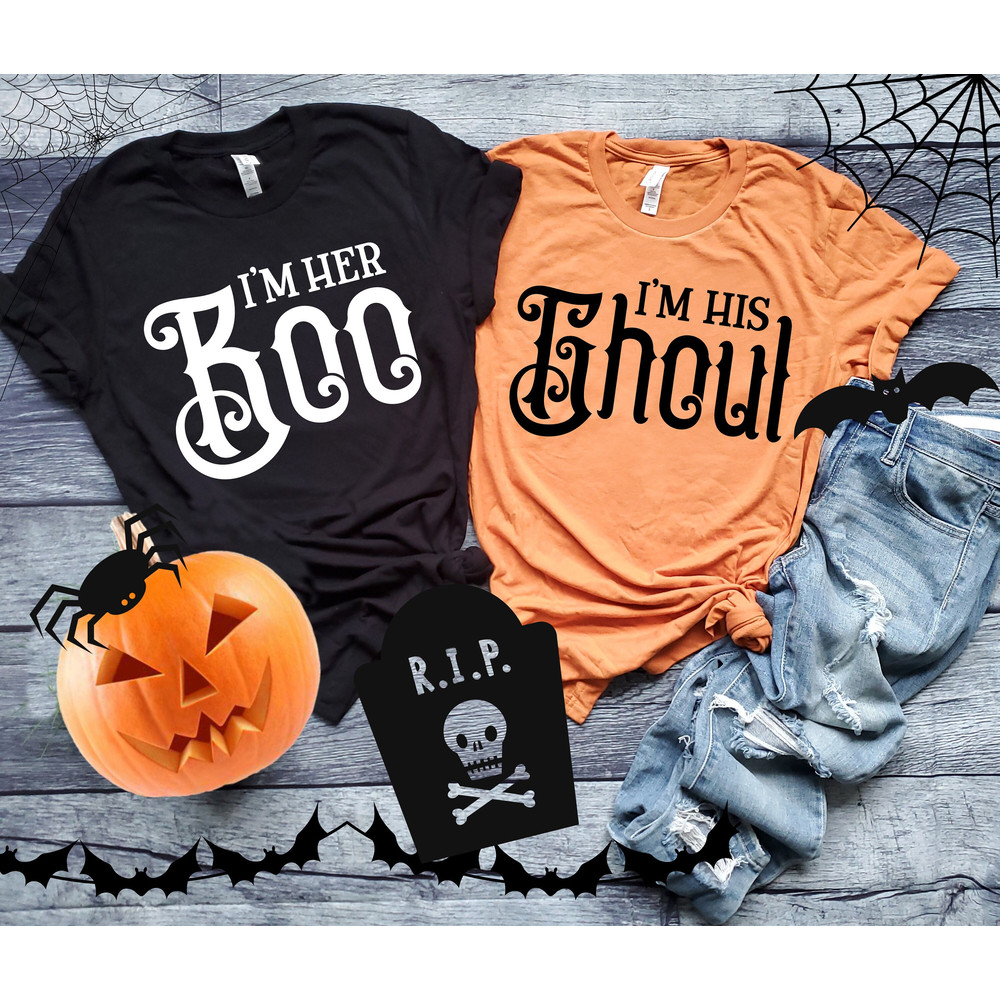 Im Her Boo Shirt, Im His Ghoul Shirt, Halloween Couple Shirt, Halloween Shirts, Halloween Couple Shirt, Boo Ghoul Shirts, Halloween Tee - 1.jpg