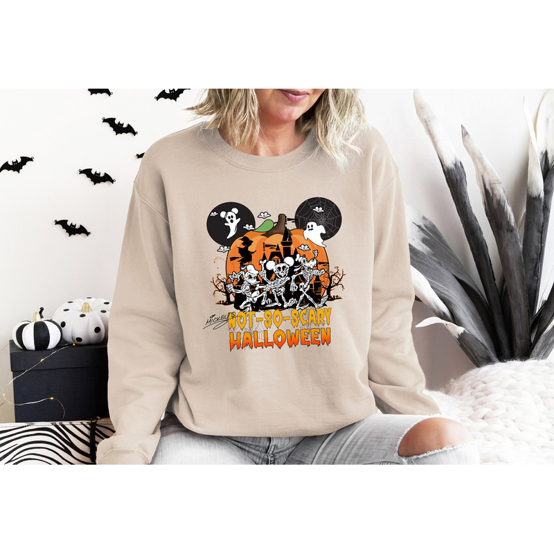 Not So Scary Halloween Sweatshirt, Disney Halloween Sweatshirt, Halloween Mickey Shirt, Halloween Sweatshirt, Disney Matching Shirt - 1.jpg
