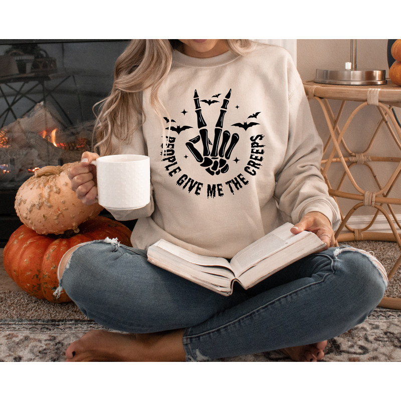 People Give Me The Creeps Shirt, Trick Or Treat Shirt, Halloween Shirt, Creepy Shirt, Happy Halloween Shirt, Halloween Sweatshirt - 2.jpg