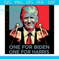 trump middle finger biden harris republican american flag svg