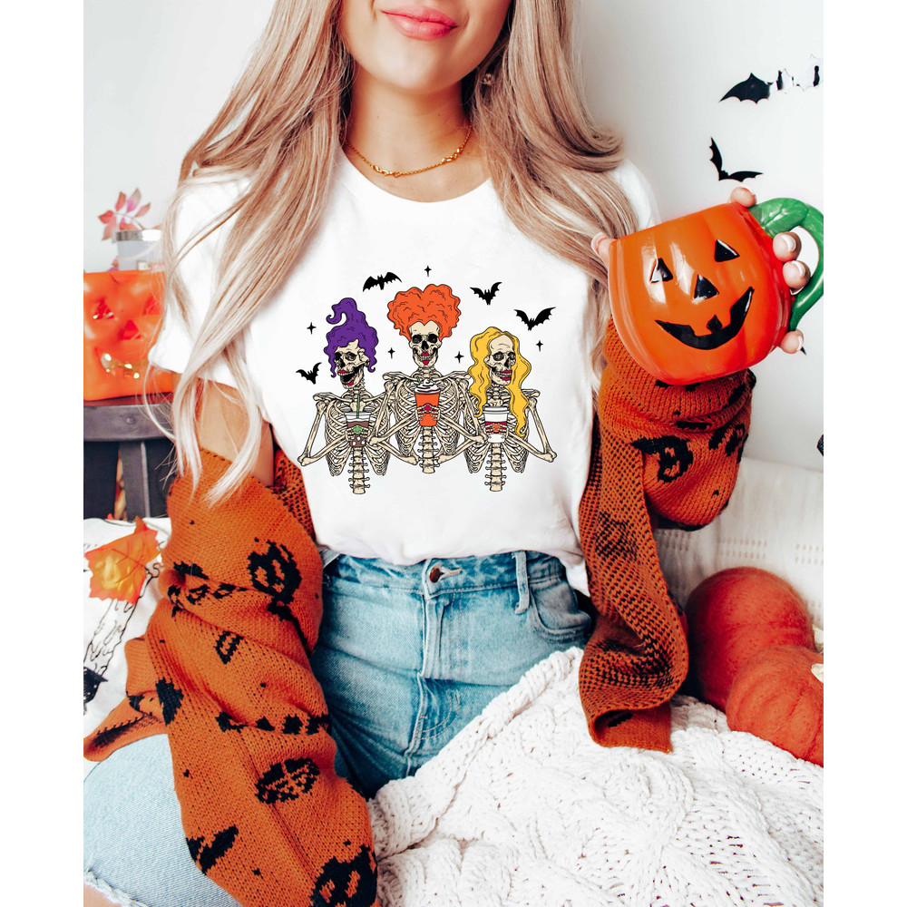Skeleton Sanderson Sisters Sweatshirt, Sanderson Sisters Squad Sweatshirt, Halloween Skeleton Shirt, Woman Shirt For Halloween - 2.jpg